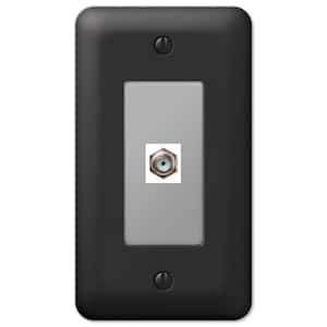 Declan 1 Gang Coax Steel Wall Plate - Black