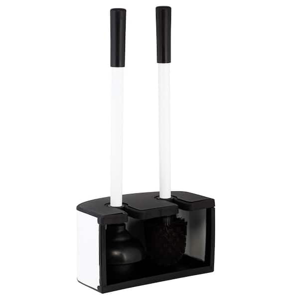 2-in-1 Toilet Brush and Plunger Set in White