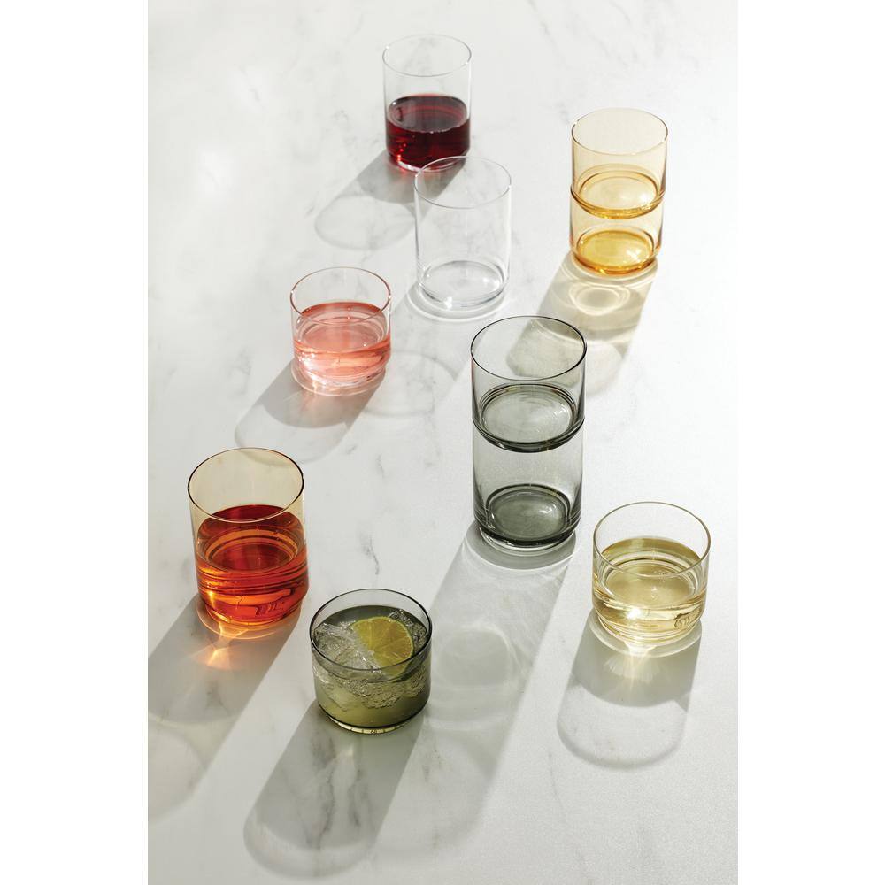 Clear Stackable Short Drinking Glasses Set of Six