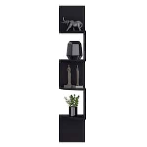 Wooden Wall-Mounted Storage Shelf, Decorative Shelf for Indoor Living Room, Bedroom, Black 9.8 in. x 9.8 in.