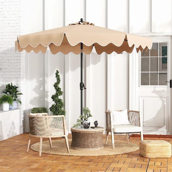 9' patio umbrellas on sale AreShark 9 FT Umbrella for Outdoor, Outdoor Table Umbrella with Push Button Tilt and Crank, Outdoor Patio with 8 Sturdy Ribs for Market, Garden, Pool (Beige) : Patio All fabrics are 100% Sunbrella except for Amber MF Studio 9ft Patio Umbrella