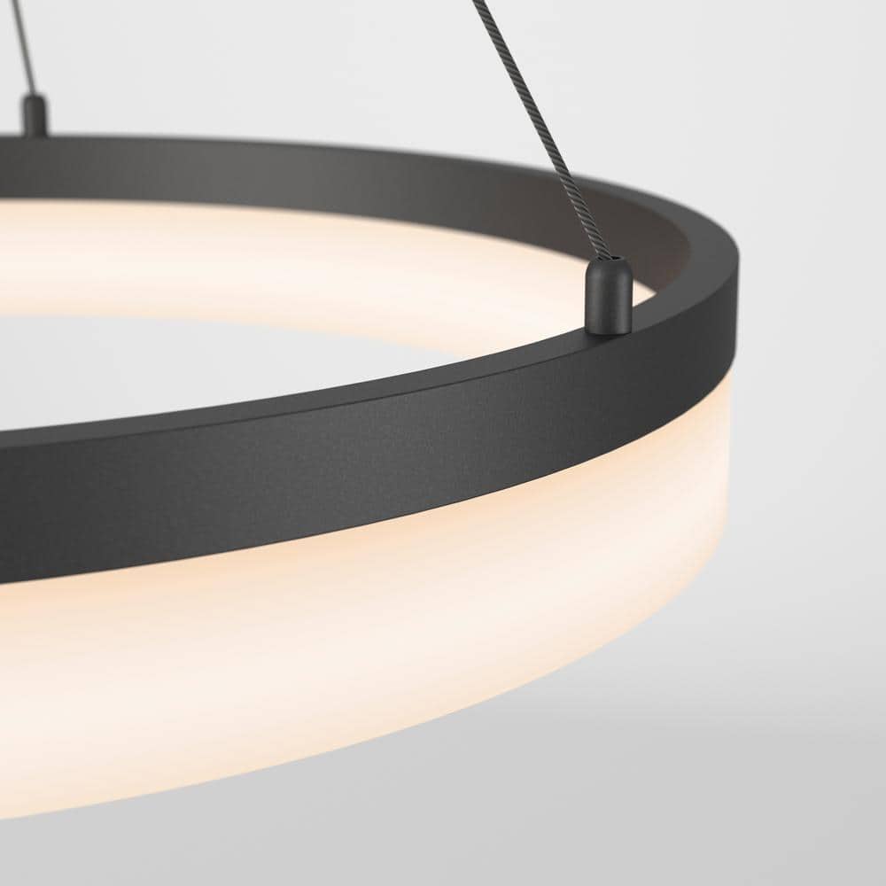 Optical Crystal Drum LED Pendant Light in Black