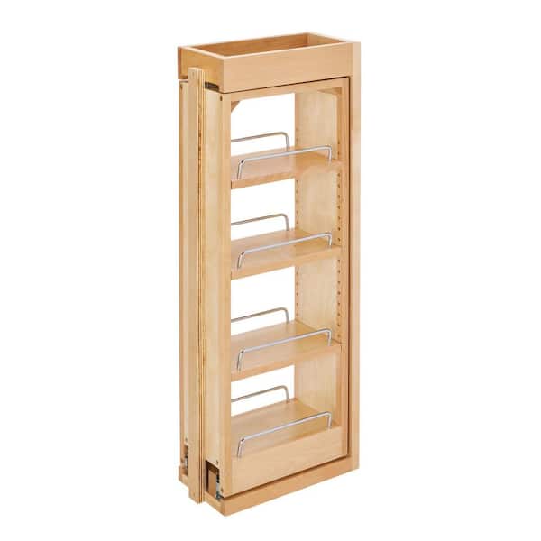 Rev-A-Shelf Natural Maple 6 in. W x 30 in. H Wood Wall Filler Pullout, New Kitchen Applications