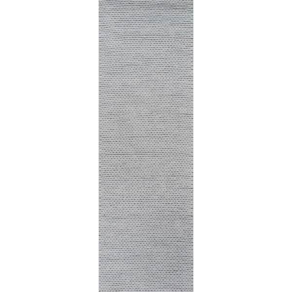 Penelope Braided Wool Light Gray 3 ft. x 8 ft. Runner Rug