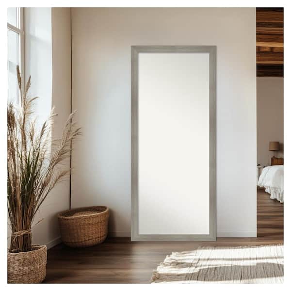 Grand Gray Narrow 27.75 in. W x 63.75 in. H Non-Beveled Casual Rectangle Framed Full Length Floor Leaner Mirror