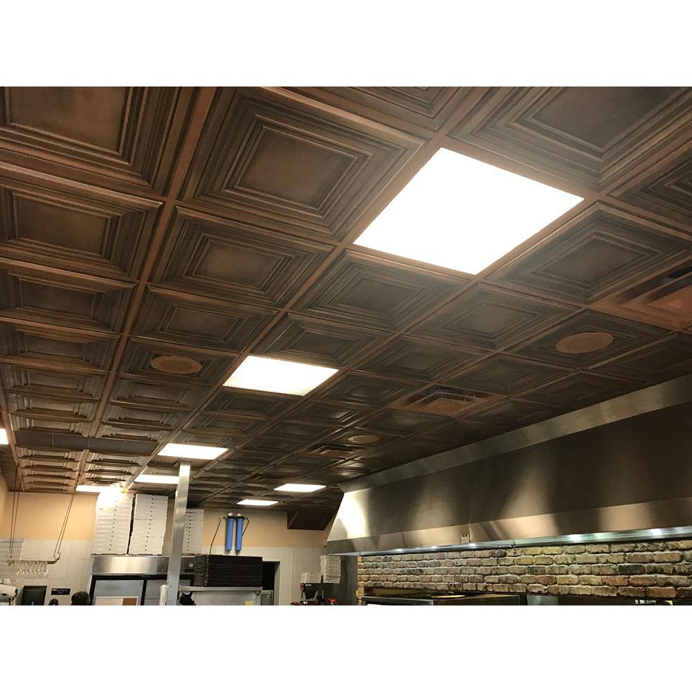 Washington Square Aged Copper 2 ft. x 2 ft. PVC Ceiling Tile
