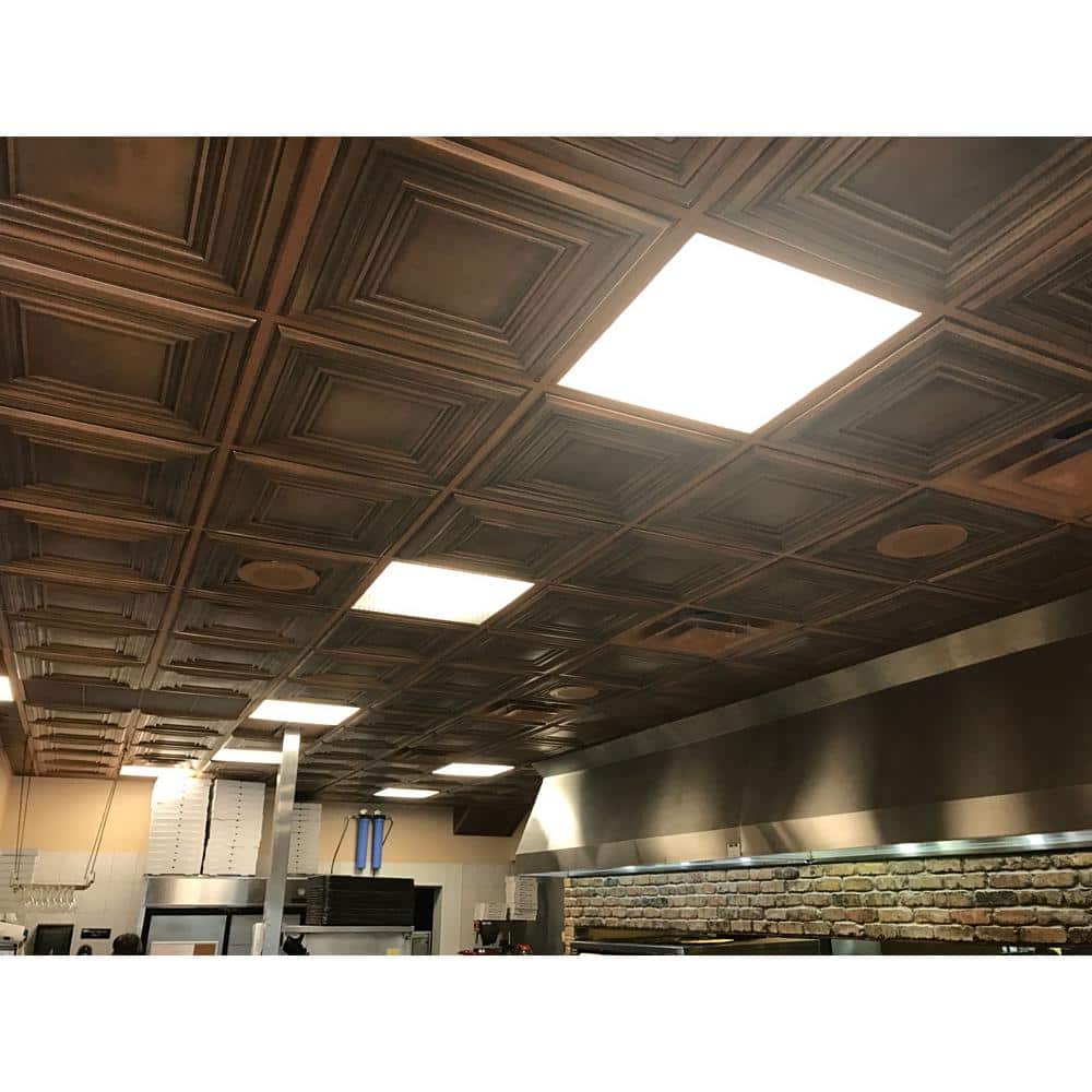 Washington Square 2' x 2' Aged Copper PVC Ceiling Tile Set