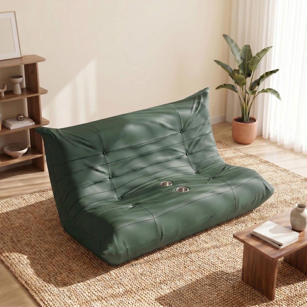 Modern Green Memory Foam 2-Seater Polyester Bean Bag Chair Floor Lazy Sofa Couch for Living Room Bedroom Dorm price history on PriceWatchPro