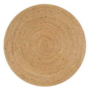 Soleil Round Natural 3 ft. Jute Braided Circle Natural Round Area Rug