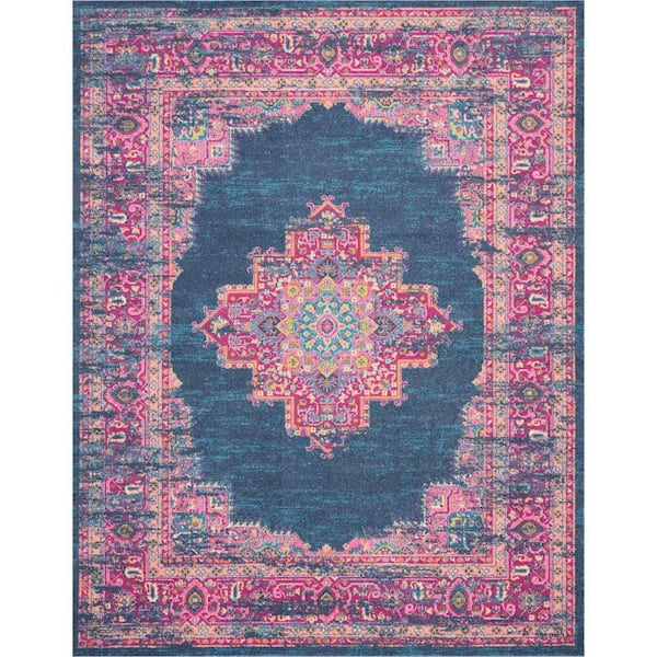 Passion Blue 8 ft. x 10 ft. Persian Vintage Area Rug