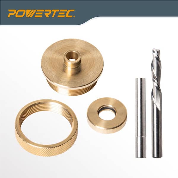 POWERTEC 1/4 in. and 1/8 in. Down Cut Spiral Router Bits, 1