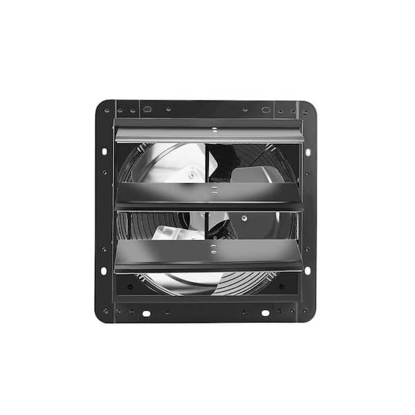 KIWDZFU 12 in. Wall-Mounted Shutter Exhaust Fan with Speed Controller 1130 CFM Black Electric Powered Gable Mount