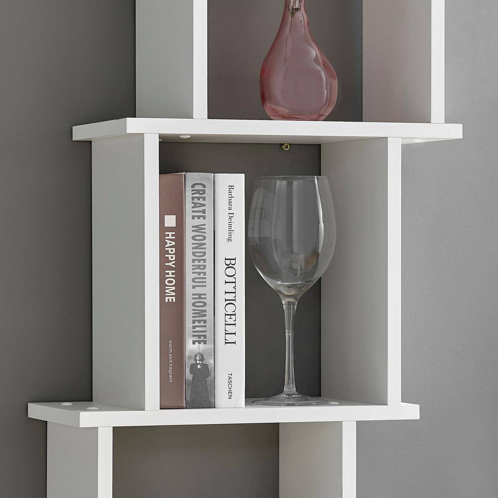 White 3-Cube Floating Wall Shelf with Ledges