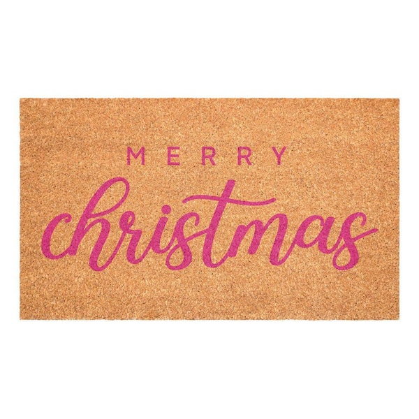 Pink Classic Christmas Doormat 17" x 29"