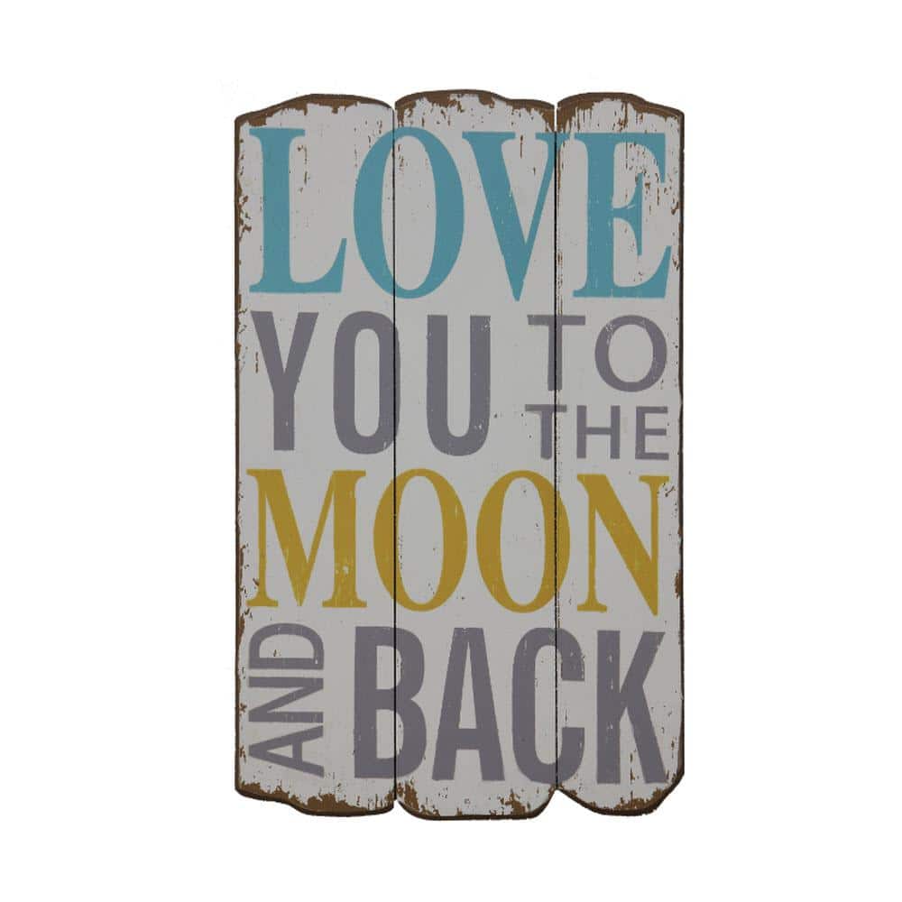 Distressed Wood 'Love You to the Moon' Wall Sign