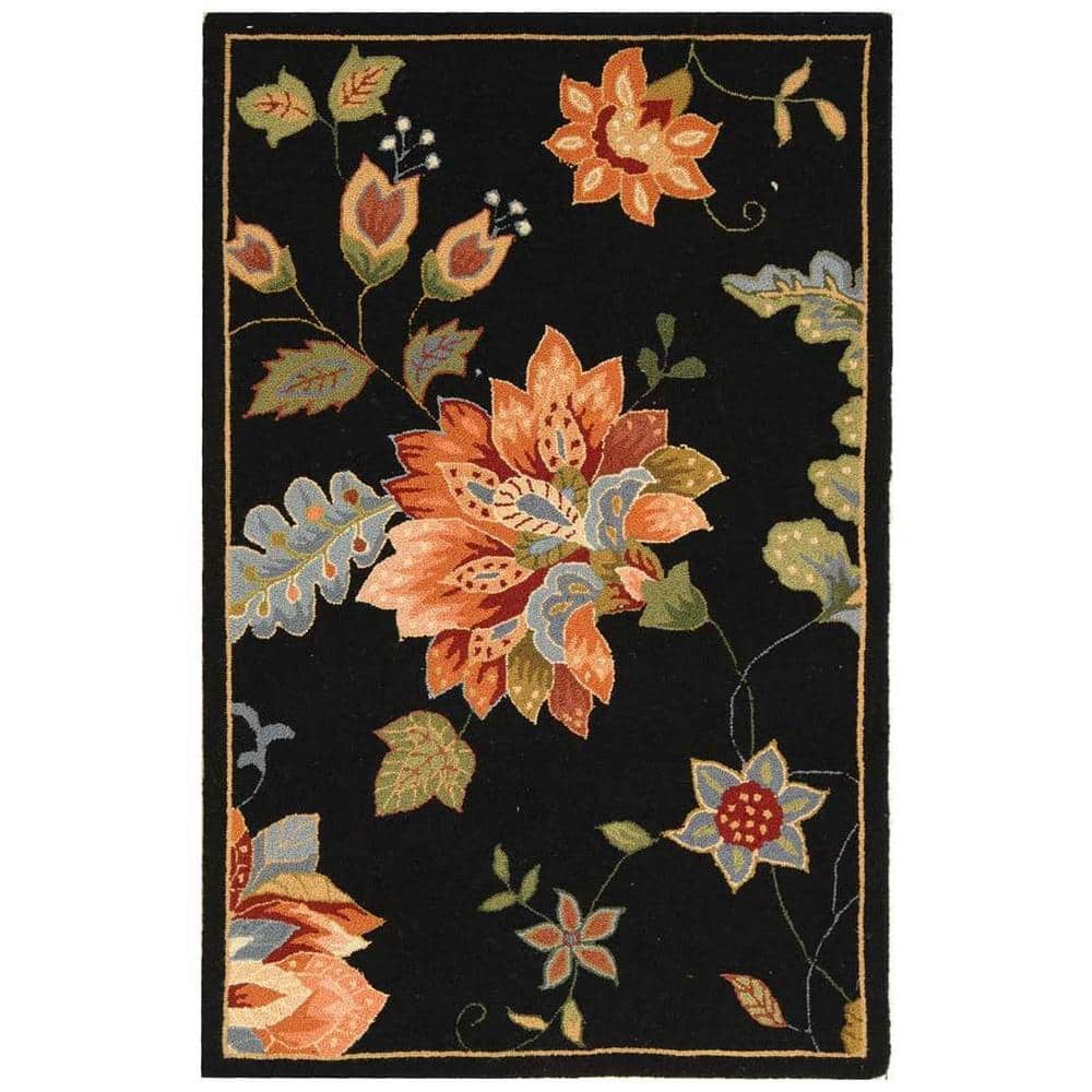 SAFAVIEH Chelsea Black Doormat 3 ft. x 4 ft. Speckled Gradient Floral ...