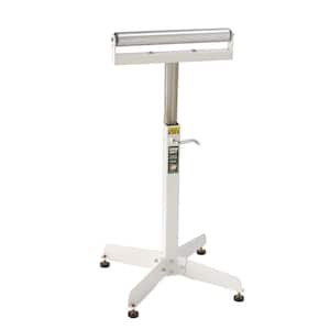 28-Inch to 45 1/2-Inch Powder Coated Steel Tall Pedestal Roller Stand with 16-Inch Ball Bearing Roller