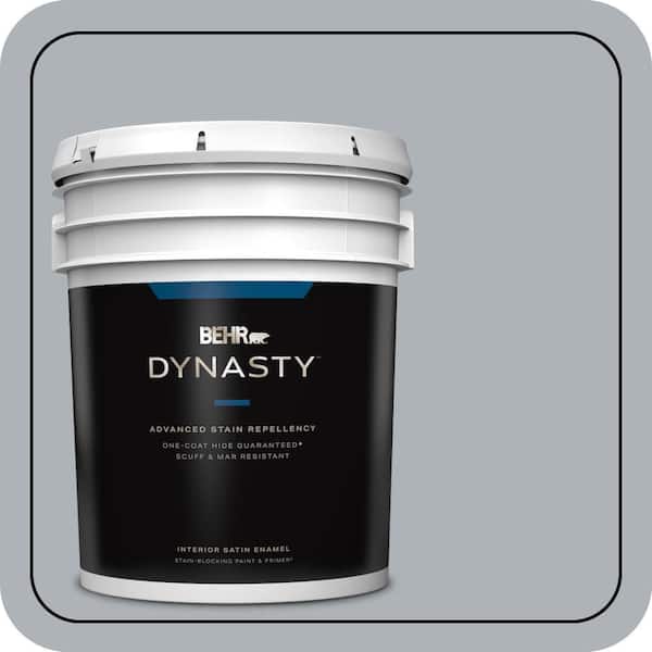 BEHR DYNASTY 5 gal. #N510-3 Stargazer One Coat Hide Satin Enamel Interior Stain-Blocking Paint and Primer