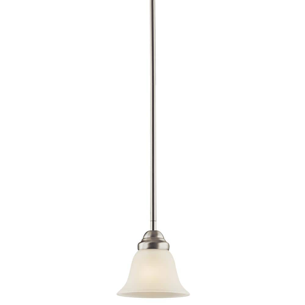 Wynberg Mini 6" Transitional Brushed Nickel & Glass Pendant Light