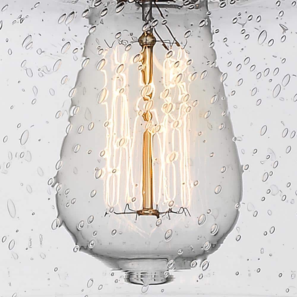 Nouveau Mini Drum Glass Pendant Light in Polished Nickel