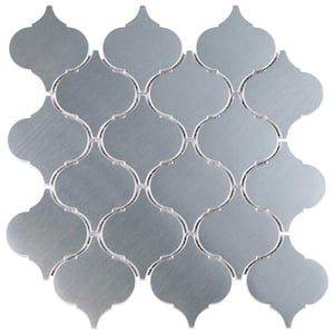 Iron Siliver 11.82 in. x 12.01 in. Arabesque Matte Stainless Steel Mosaic Tile (9.9 sq. ft./Case)
