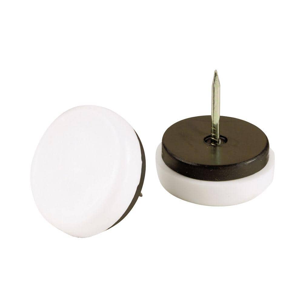1-1/8 in. White Plastic Round Nail-On Furniture Glides with Nylon Base for Floor Protection (4-Pack) price history on PriceWatchPro