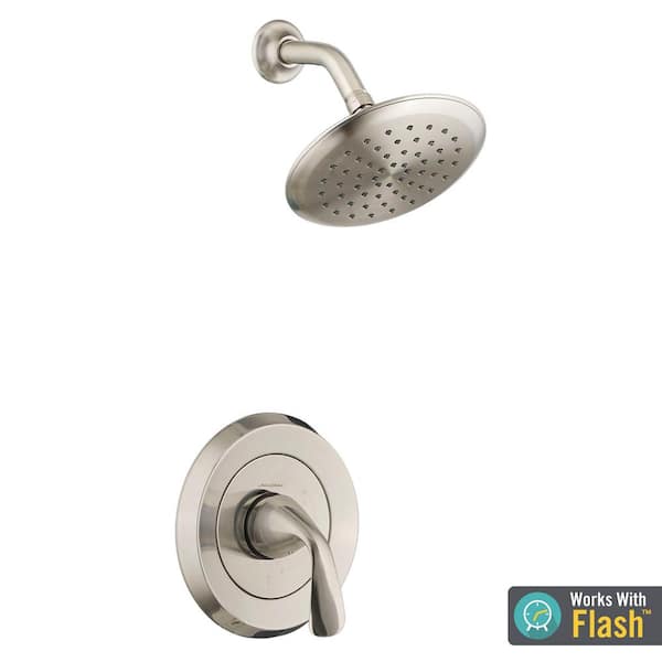 American Standard Fluent 1-Handle Shower Faucet Trim Kit for Flash Rough-In Valves in Brushed Nickel (Valve Not Included)