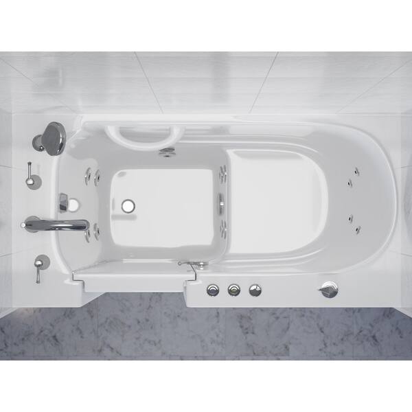 60 in. Walk-In Non-Whirlpool Bathtub in White with 1.28 GPF Single Flush Toilet
