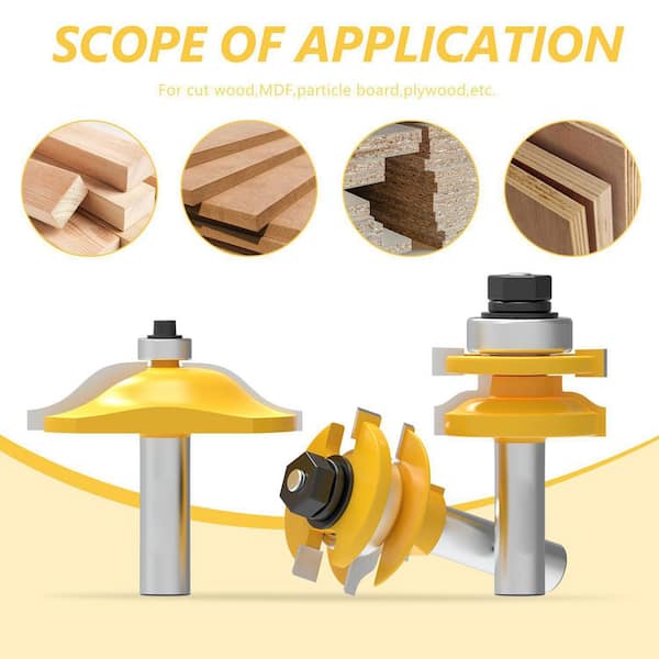 Afoxsos 0 in. x 0 ft. x 0 ft. Raised Project Panel Router Bits Set