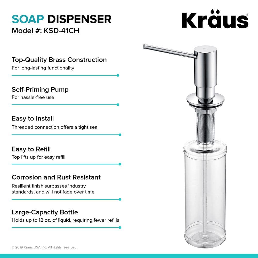 Stainless Steel Modern Kitchen Soap and Lotion Dispenser