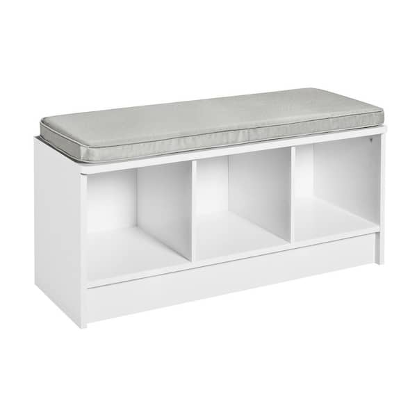Cubeicals 18.67 in. H x 35.28 in. W x 14.02 in. D White Laminated Wood 3-Cube Storage Organizer