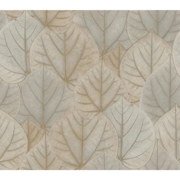 York Wallcoverings Warm Taupe Leaf Concerto Non Woven Preium Peel and Stick Wallpaper Approximate 45 sq. ft.
