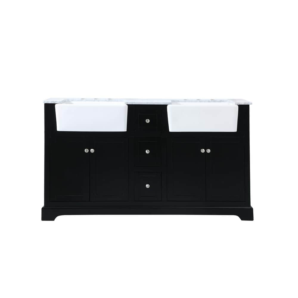 Timeless Home Double Sink 22 in. W x 60 in. D x 34.75 in. H Bath Vanity in 