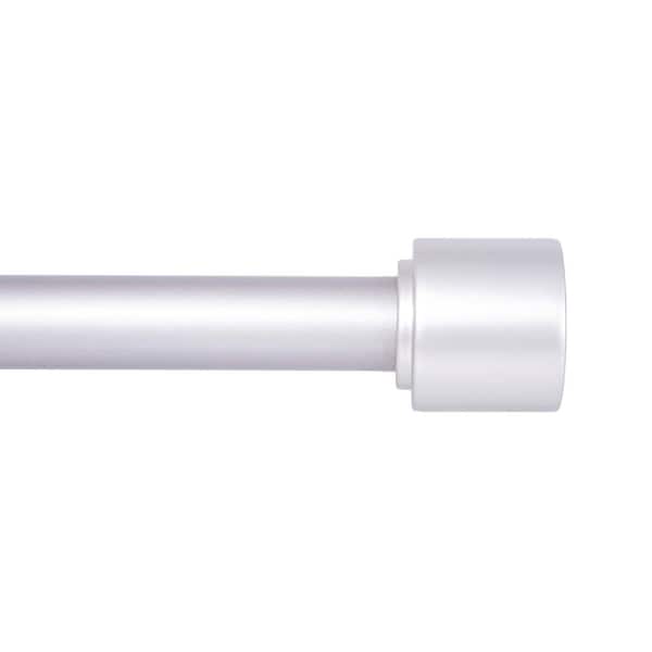 Kenney Astrid 66 in. - 120 in. Adjustable Single Curtain Rod 1 in. Diameter in Brushed Nickel with Modern Cap End Finials