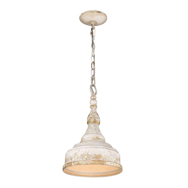 Golden Lighting - Keating Collection 1-Light Antique Ivory Pendant