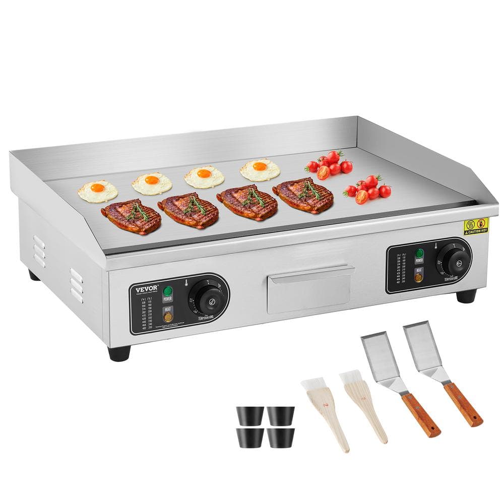 Commercial Electric Griddle 2800 W Countertop Flat Top Grill 26 in. Stainless Steel Griddle Grill
