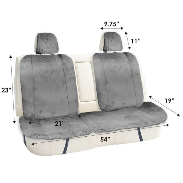 Doe16 Front Set 22 in. x 20 in. x 4.7 in. Faux Rabbit Fur Car Seat Cushions