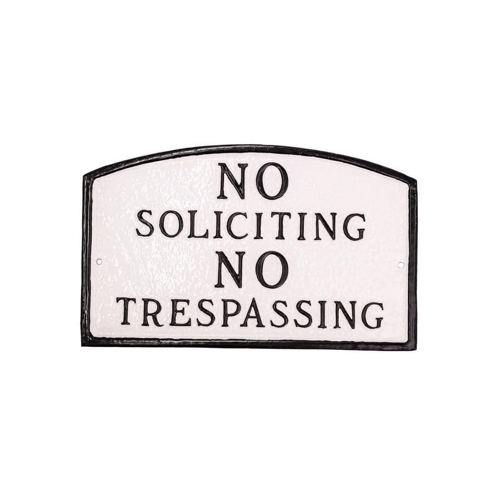 No Soliciting, No Trespassing Arch Small Statement Plaque - White/Black price history on PriceWatchPro