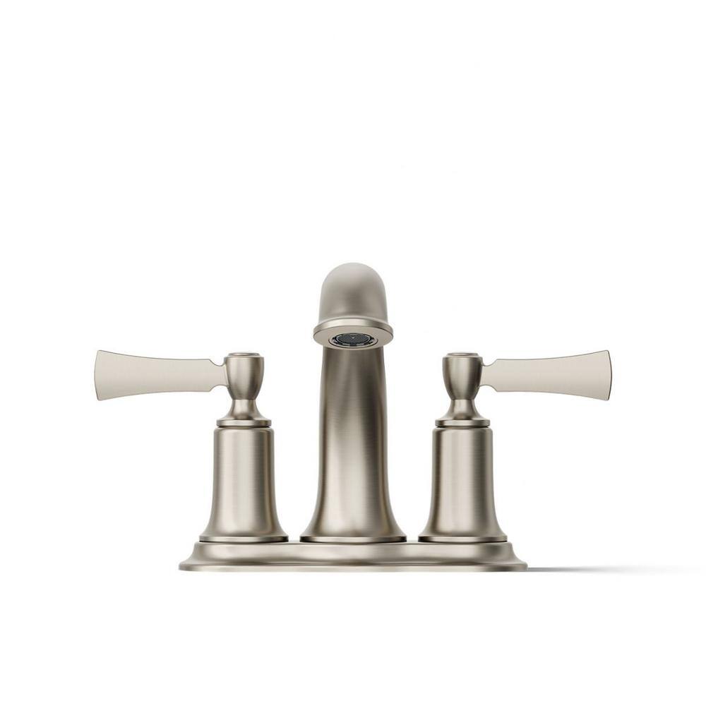 Elliston Traditional Brushed Nickel 4" Lever Handle Bathroom Faucet
