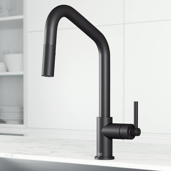 VIGO Utopia 14 in. Single Handle Pull-Down Sprayer Kitchen Bar