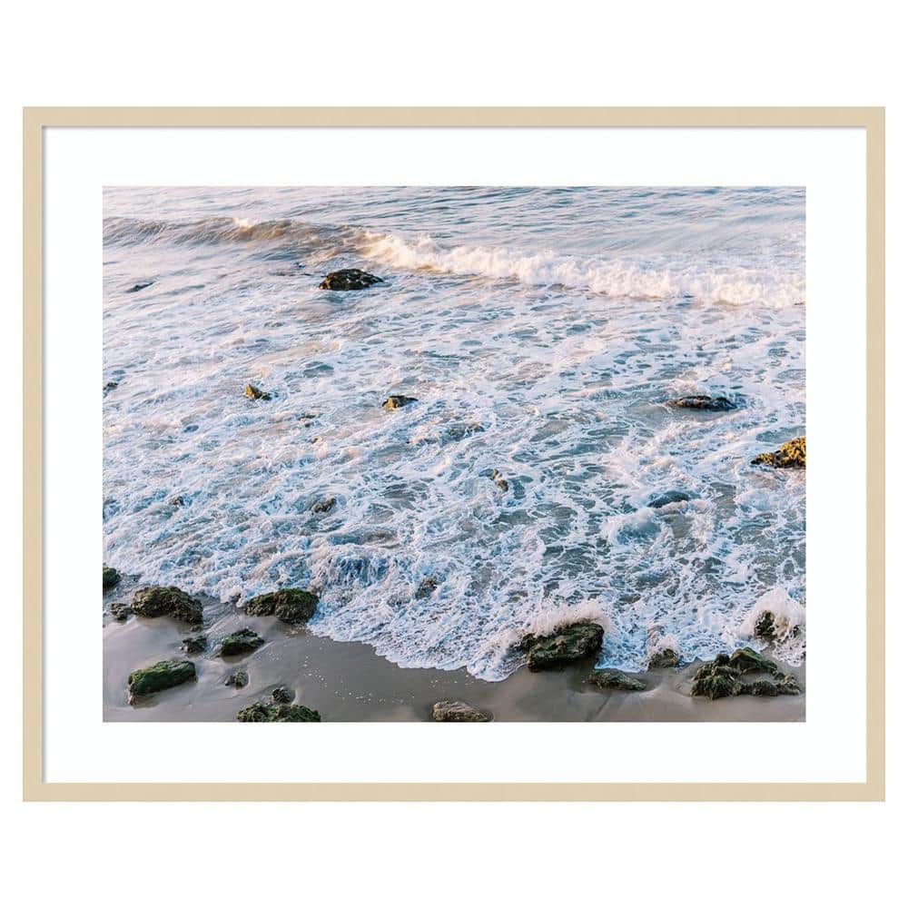 Low Tide Ocean Waves 41"x33" Wood Framed Wall Art Print