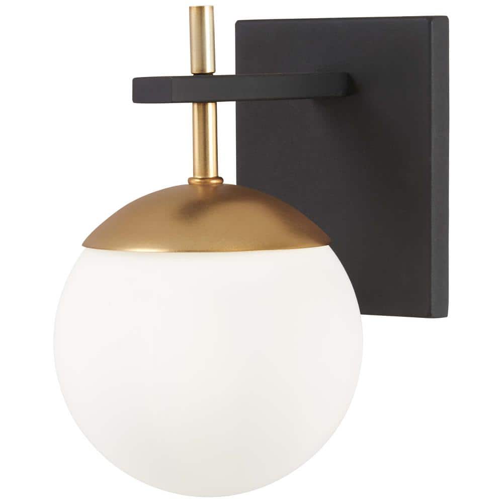 Kovacs Alluria 1-Light Weathered Black with Autumn Gold Accents Sconce-P1350-618 - The