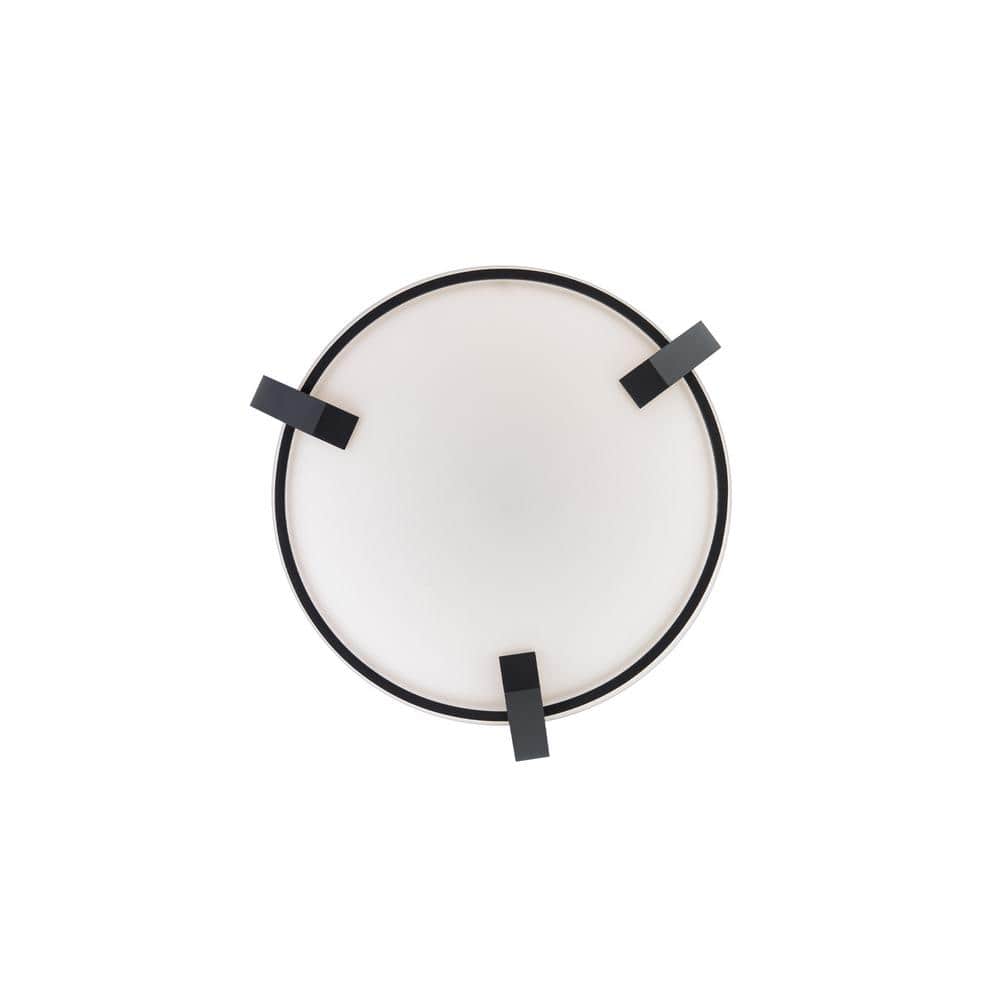 Bradbury 16" Black Opal Glass LED Contemporary Flush Mount