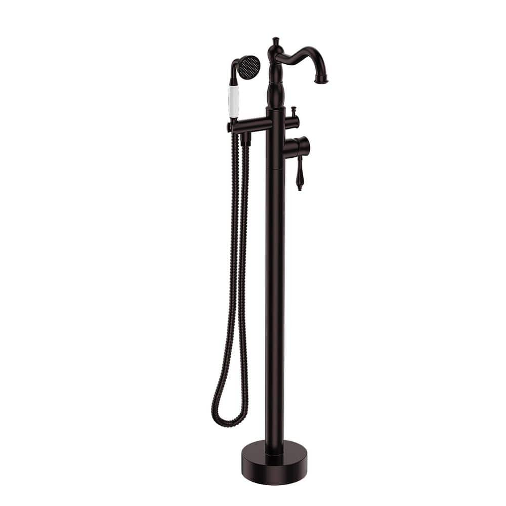 Single-Handle Claw Foot Freestanding Tub Faucet with Hand Shower in. Oil Ru