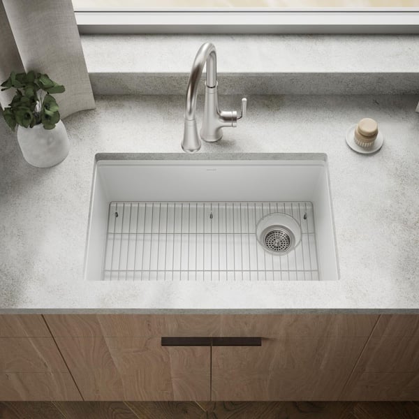 Billings 29 in. Undermount Single-Bowl Kitchen Sink in Matte White