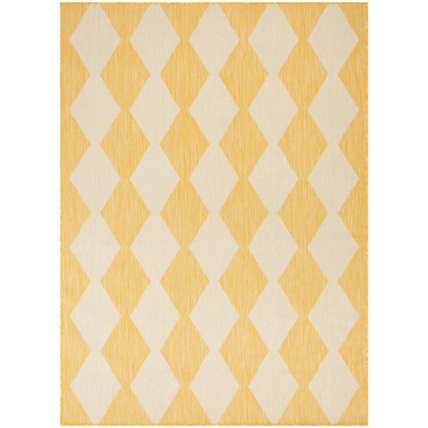 Positano Yellow 6 ft. x 9 ft. Diamond Contemporary Area Rug