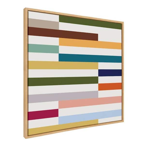 Kate and Laurel Sylvie Modern Color Block Stacks I by The Creative Bunch Studio Framed Art Print 30 in. x 30 in.