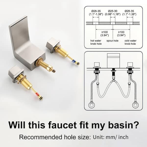 2-Handle Deck Mounted Roman Tub Faucet in Brushed Nickel