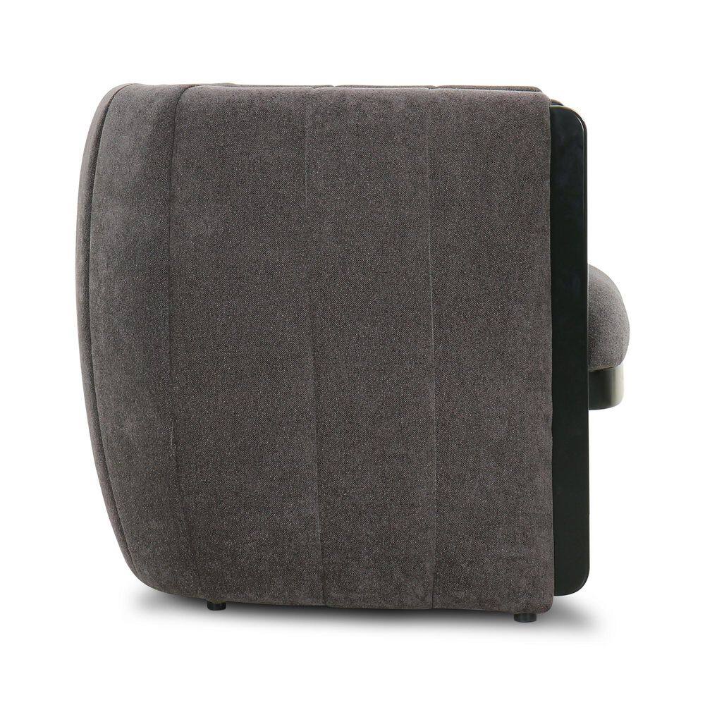 Dark Gray Polyester Upholstered Armchair with Wood Frame