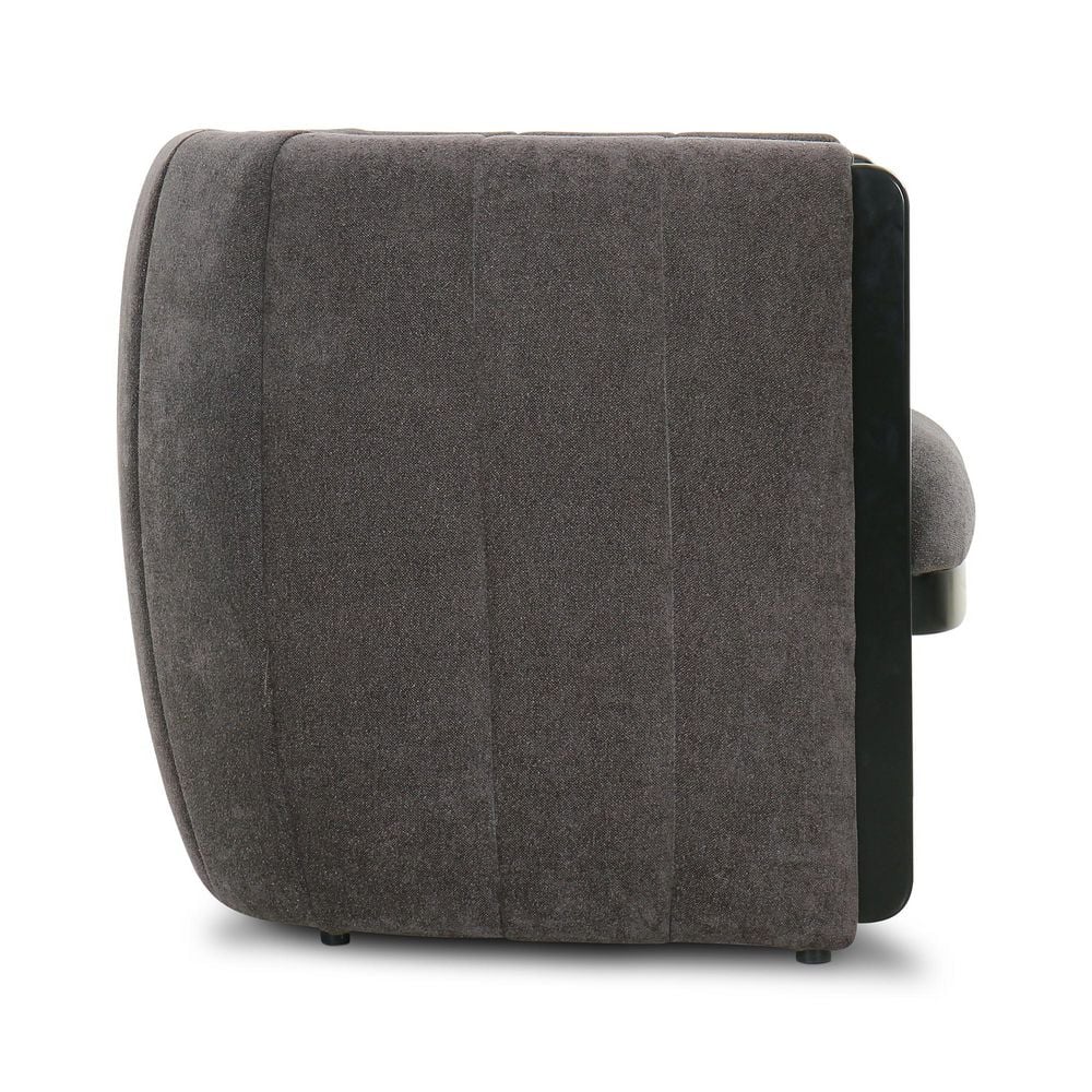 Dark Gray Polyester Upholstered Armchair with Wood Frame